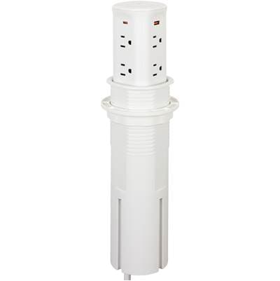 Pop-Up Power Device, 8 Outlets and USB-A/C, Standard Series, White