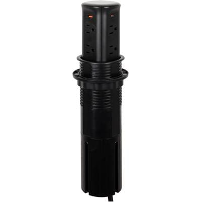 Pop-Up Power Device, 8 Outlets and USB-A/C, Standard Series, Black
