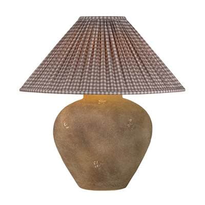 Calabria Table Lamp With Gingham Brown Shade by Troy Lighting