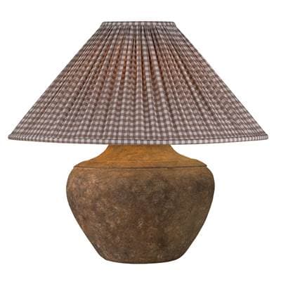 Calabria Table Lamp With Gingham Brown Shade