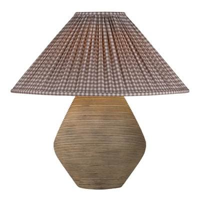 Calabria Table Lamp With Gingham Brown Shade by Troy Lighting