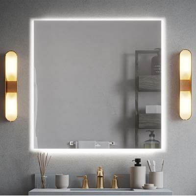 Aura 36 inch x 36 inch LED Perimeter-Lit Mirror, Rectangular by Villeroy And Boch