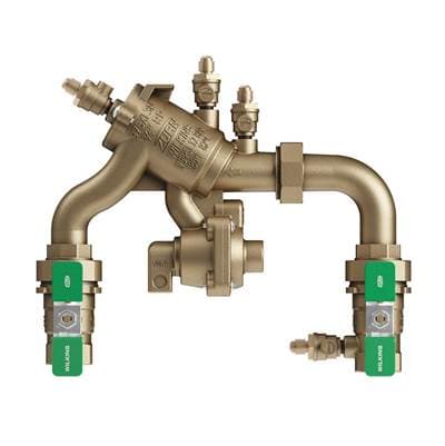 3/4'' 975XL3 Reduced Pressure Principle N-Pattern Backflow Preventer with NPT Ends, Ball Valves, and Top Access.