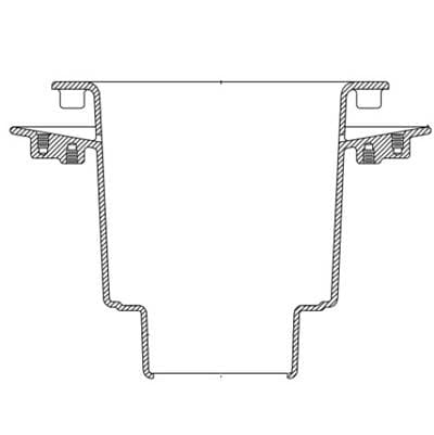 Z1901 12x12x8 Deep Flanged 2NH Floor Sink P.N. 227260161
