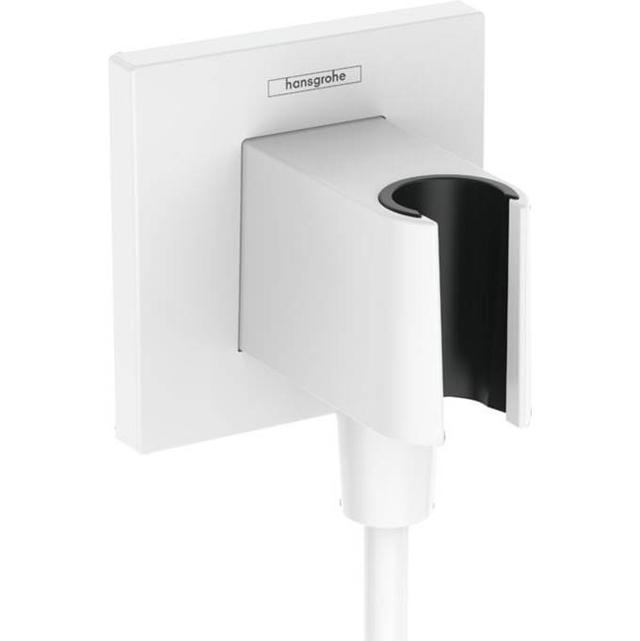 Hansgrohe Fixfit E Wall Outlet with Handshower Holder in Chrome - Matte White