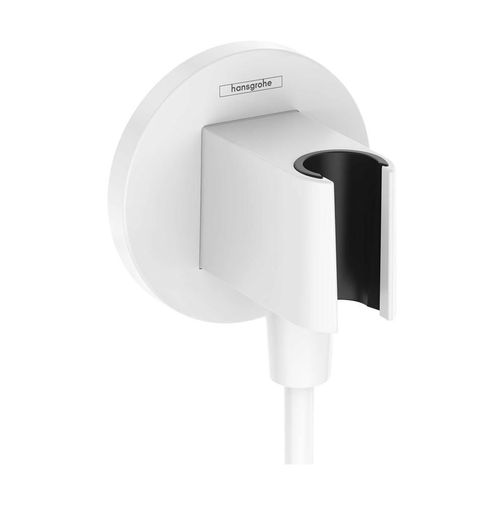 Hansgrohe Fixfit S Wall Outlet with Handshower Holder in Chrome - Matte White by Hansgrohe