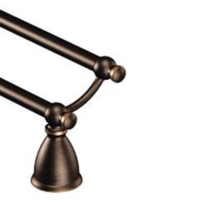 Moen Brushed Nickel 24'' Double Towel Bar - Mediterranean Bronze by Moen