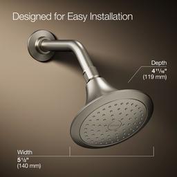 Kohler Fort1/2 Single-function showerhead, 2.5 gpm - Vibrant Brushed Nickel - image 3