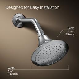 Kohler Fort1/2 Single-function showerhead, 2.5 gpm - Polished Chrome - image 3