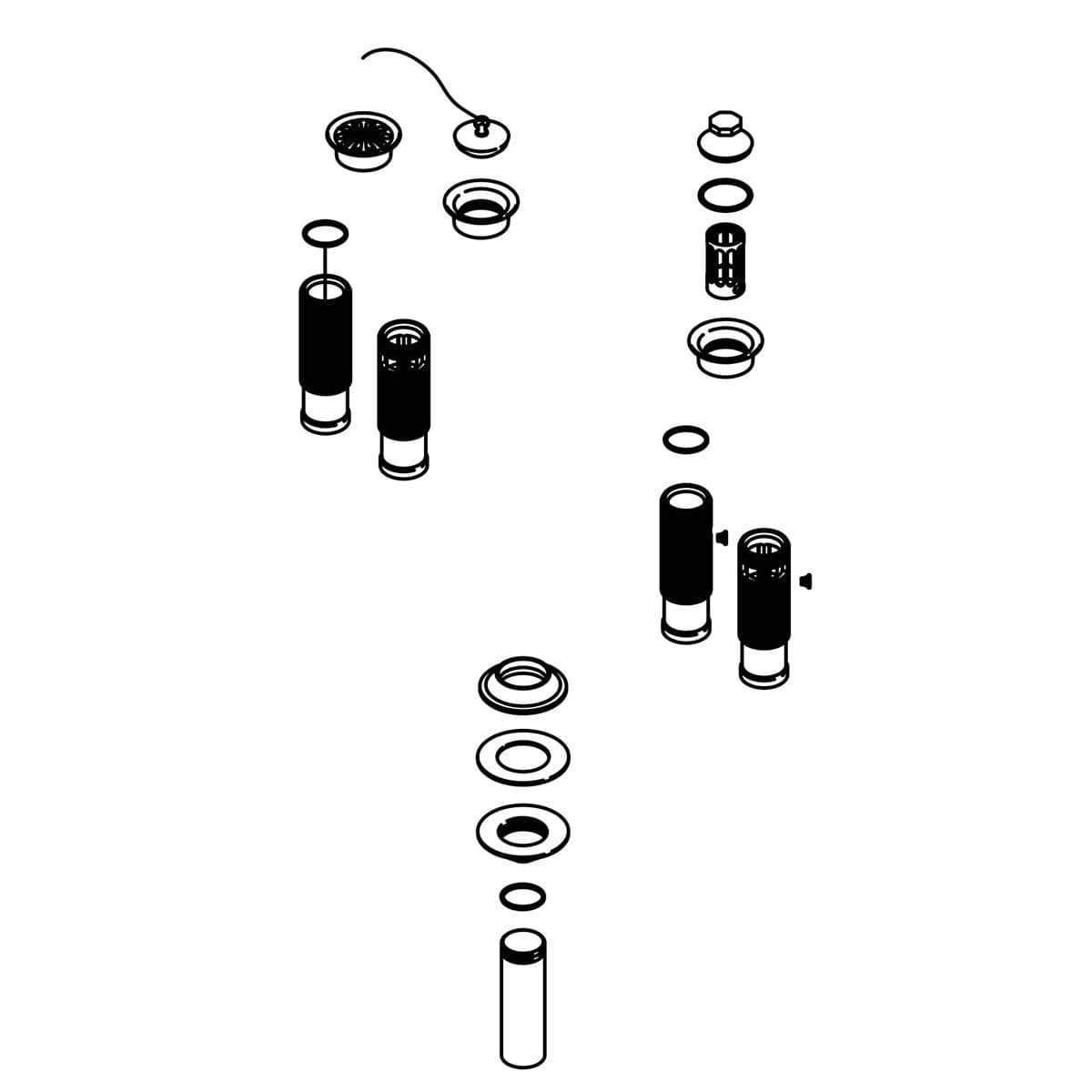 Kohler Genuine Parts TUBE Drain WITH Overflow - Matte Black by Kohler Genuine Parts