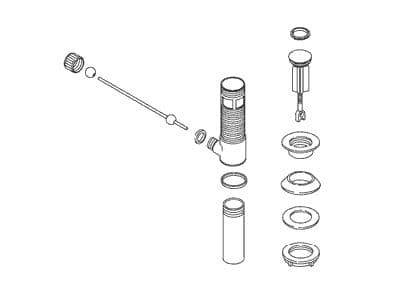 Kohler Genuine Parts Premier Drain WITH Overflow, Exposed - Polished Nickel by Kohler Genuine Parts