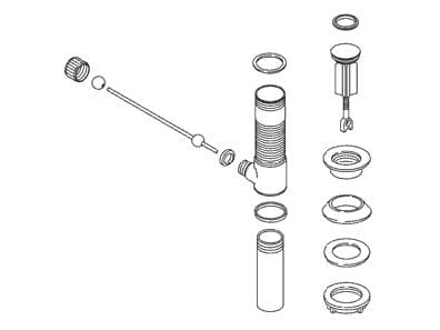 Kohler Genuine Parts Premier Drain W/O Overflow, Exposed - Polished Nickel by Kohler Genuine Parts