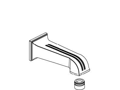 Kohler Genuine Parts Spout Assy, WALL Mount Bath, Plain - Vibrant Brushed Nickel by Kohler Genuine Parts