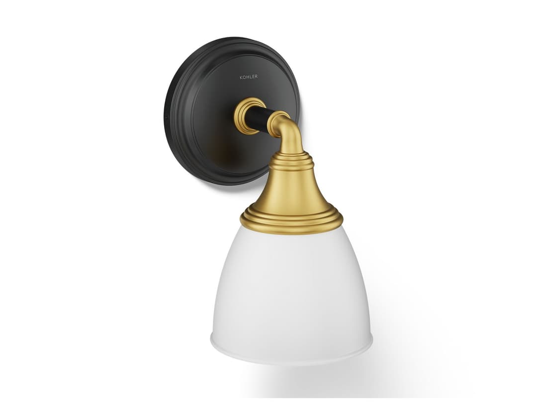 Kohler Devonshire One-light sconce - Black With Brass Trim by Kohler