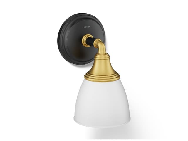 Kohler Devonshire One-light sconce - Black With Brass Trim