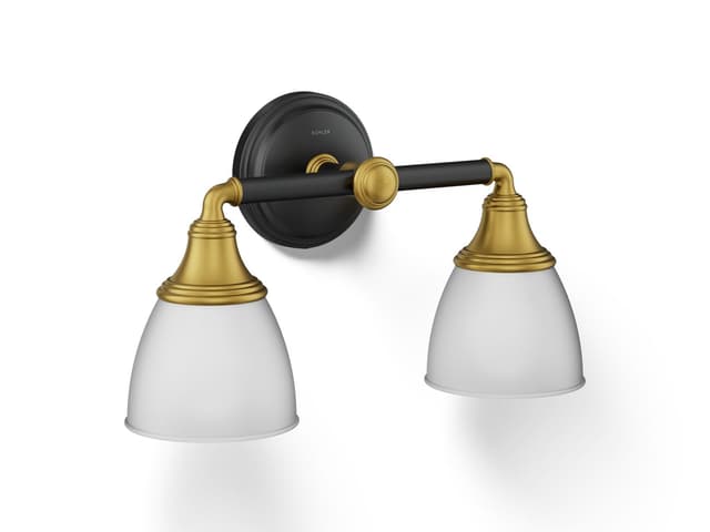 Kohler Devonshire Two-light sconce - Black With Brass Trim