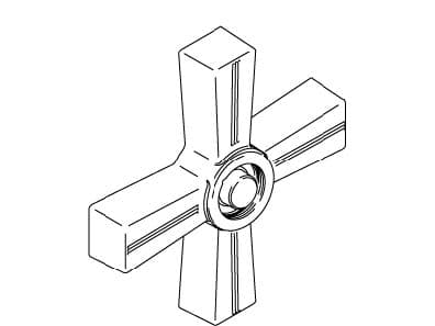 Kohler Genuine Parts Handle, BATH Cross, PURE - Vibrant Brushed Nickel by Kohler Genuine Parts