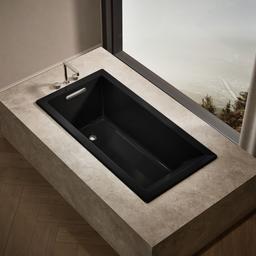 Kohler Underscore 60'' x 30'' alcove bath with Bask heated surface, right drain - Black - image 2