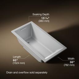 Kohler Underscore 60'' x 30'' drop-in bath - Ice Grey - image 3