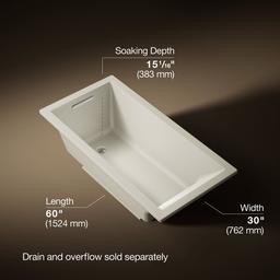 Kohler Underscore 60'' x 30'' drop-in bath - Biscuit - image 3
