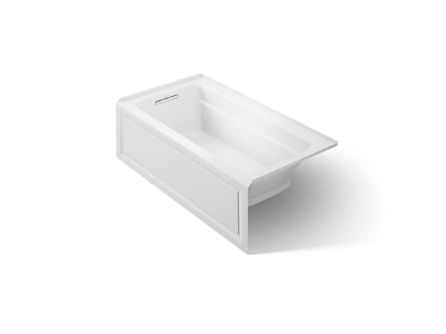 Kohler Archer 60'' x 32'' alcove Heated BubbleMassageE air bath, left drain - White