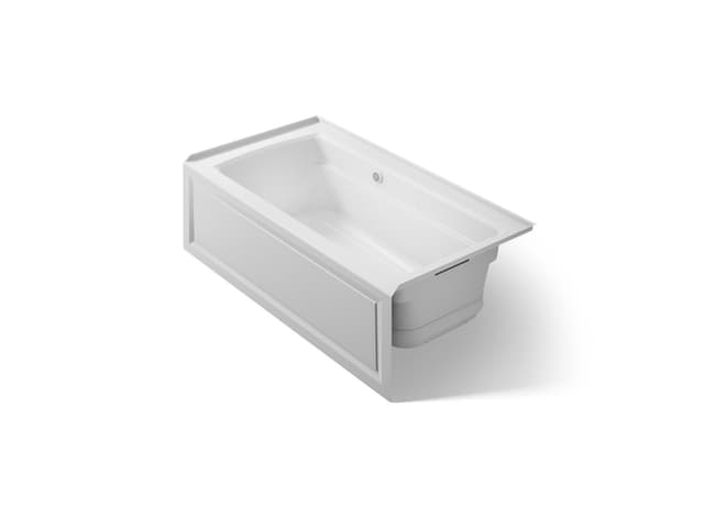 Kohler Archer 60'' x 32'' alcove Heated BubbleMassageE air bath with Bask heated surface, right drain - Ice Grey