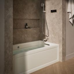 Archer 60'' x 32'' alcove Heated BubbleMassageE air bath with Bask heated surface, right drain - image 2