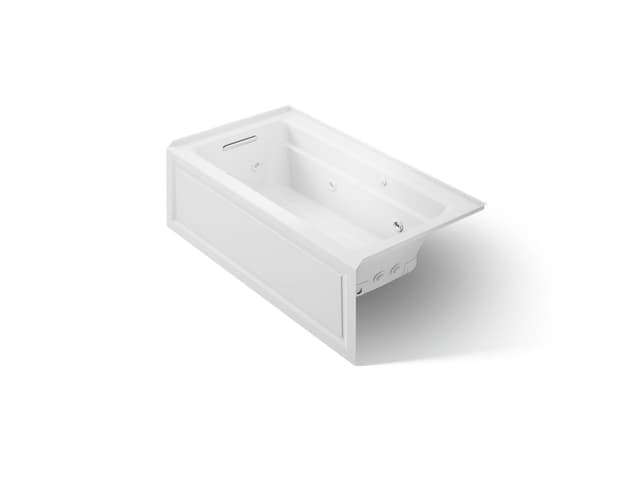 Kohler Archer 60'' x 32'' alcove Heated BubbleMassageE air bath and whirlpool, left drain - White