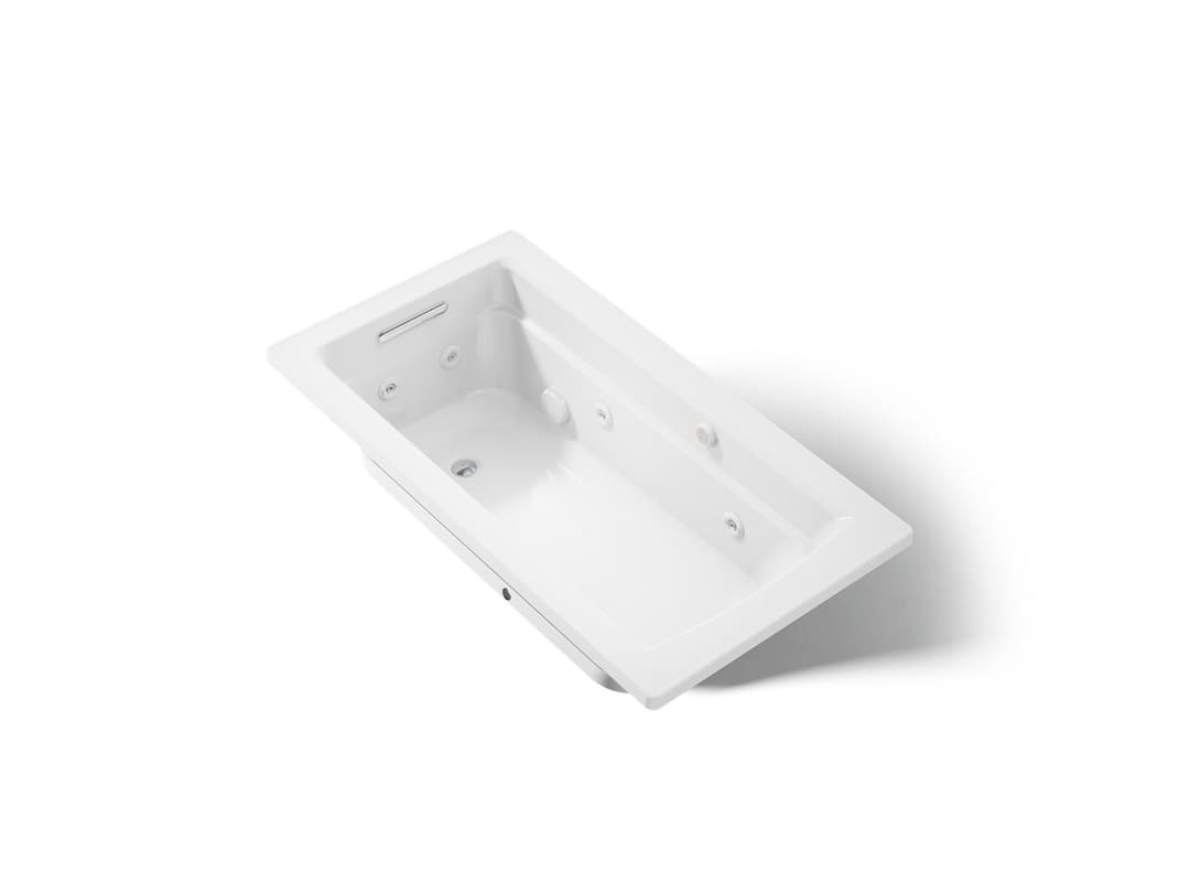 Kohler Archer 60'' x 32'' drop-in Heated BubbleMassageE air bath and whirlpool - White by Kohler