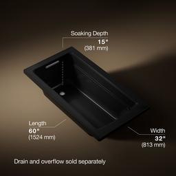 Archer 60'' x 32'' alcove bath with Bask heated surface, right drain - image 3