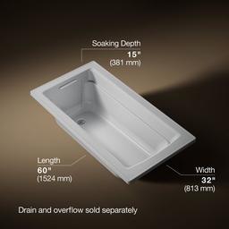 Archer 60'' x 32'' alcove bath with Bask heated surface, right drain - image 3