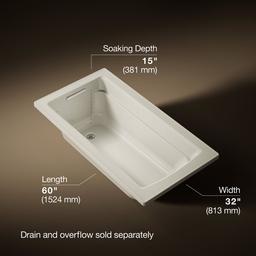 Archer 60'' x 32'' alcove bath with Bask heated surface, right drain - image 3
