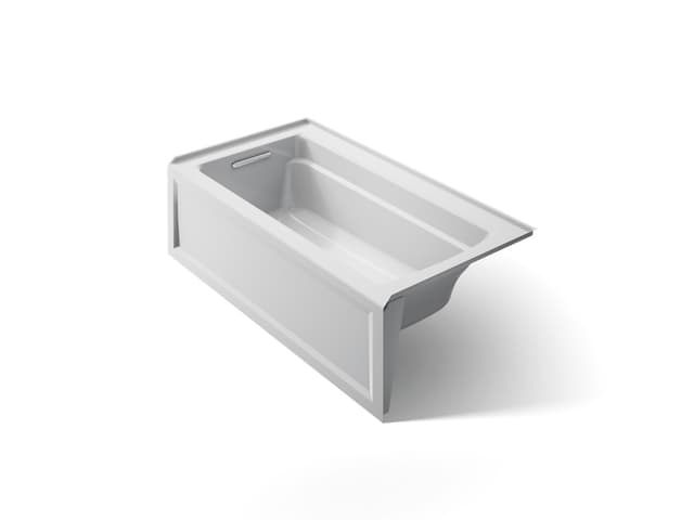 Kohler Archer 60'' x 32'' alcove bath with Bask heated surface, left drain - Ice Grey