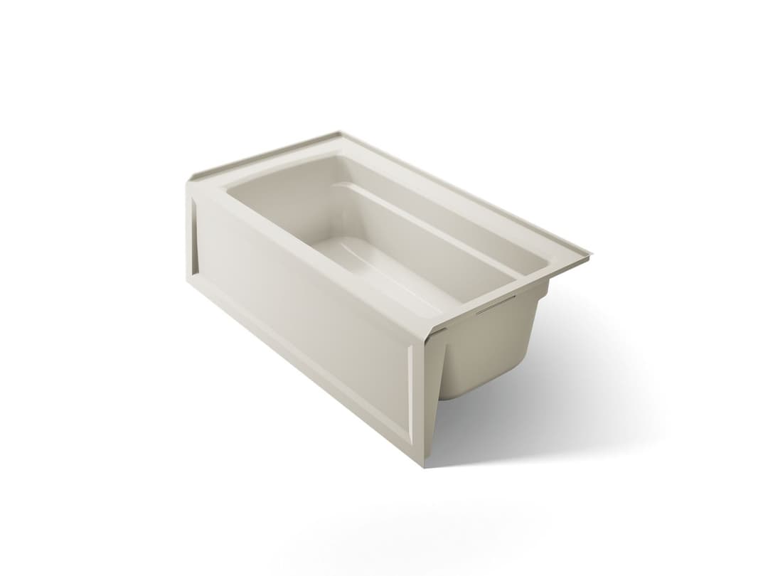 Kohler Archer 60'' x 32'' alcove bath with Bask heated surface, right drain - Biscuit by Kohler