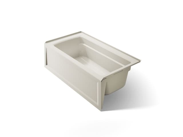 Kohler Archer 60'' x 32'' alcove bath with Bask heated surface, right drain - Biscuit