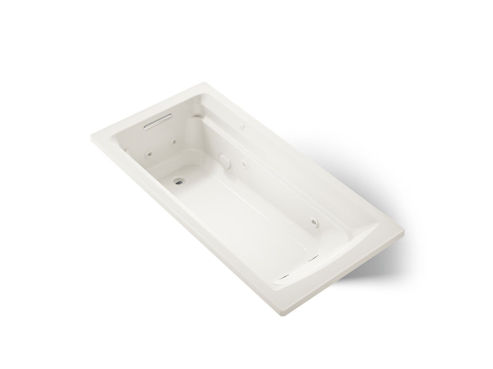 Kohler Archer 72'' x 36'' drop-in heated whirlpool bath - Biscuit by Kohler