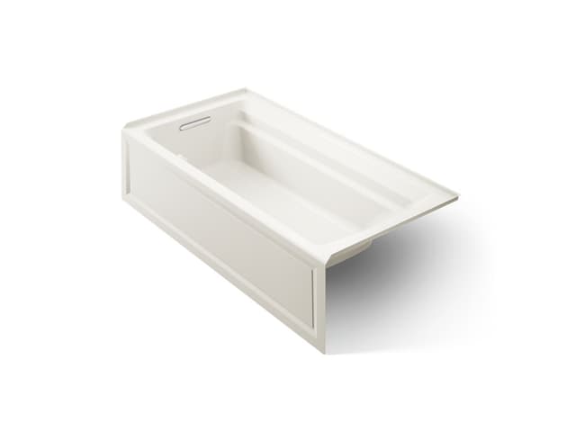 Kohler Archer 72'' x 36'' alcove Heated BubbleMassageE air bath, left drain - Biscuit