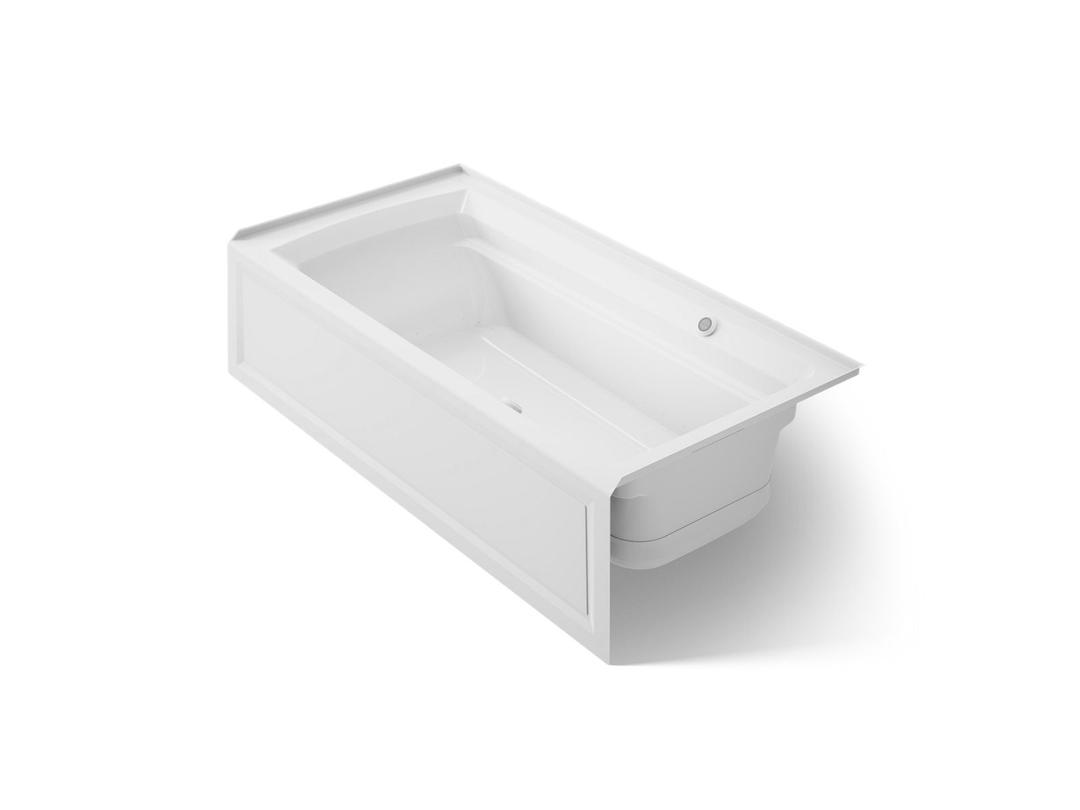 Archer 72'' x 36'' alcove Heated BubbleMassageE air bath with Bask heated surface, right drain by Kohler