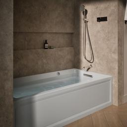 Archer 72'' x 36'' alcove Heated BubbleMassageE air bath with Bask heated surface, right drain - image 2