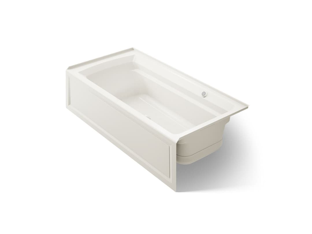 Kohler Archer 72'' x 36'' alcove Heated BubbleMassageE air bath with Bask heated surface, right drain - Biscuit by Kohler
