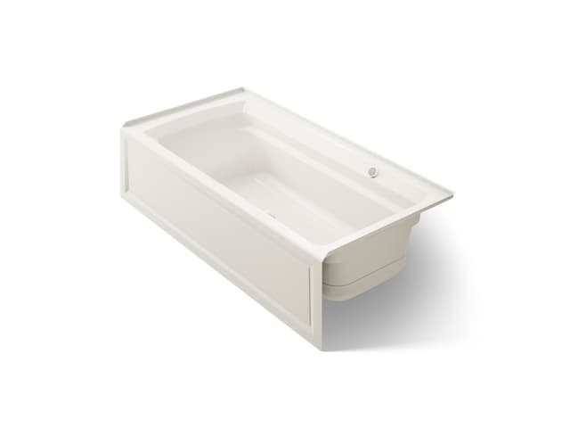 Kohler Archer 72'' x 36'' alcove Heated BubbleMassageE air bath with Bask heated surface, right drain - Biscuit