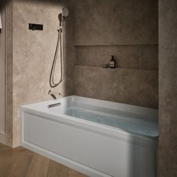 Archer 72'' x 36'' alcove whirlpool bath with alcove, left drain - image 2