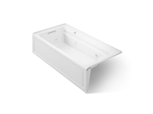Kohler Archer 72'' x 36'' alcove whirlpool bath with Bask heated surface, left drain - White