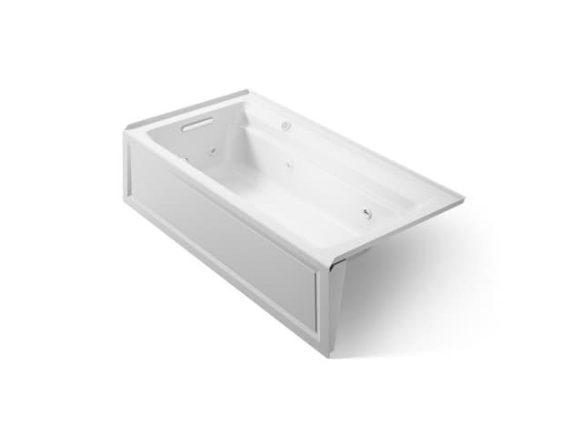 Kohler Archer 72'' x 36'' alcove whirlpool bath with Bask heated surface, left drain - Ice Grey