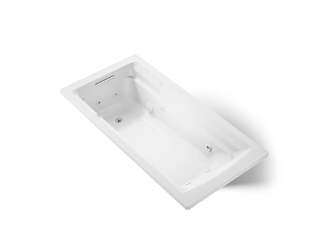 Kohler Archer 72'' x 36'' drop-in whirlpool bath with Bask heated surface - White