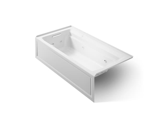 Kohler Archer 72'' x 36'' alcove Heated BubbleMassageE air bath and whirlpool, left drain - Ice Grey