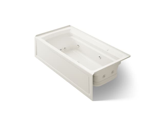 Kohler Archer 72'' x 36'' alcove Heated BubbleMassageE air bath and whirlpool, right drain - Biscuit