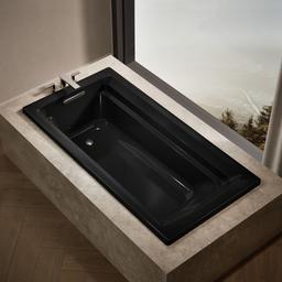 Archer 72'' x 36'' alcove bath with Bask heated surface, alcove, right drain - image 2