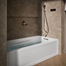 Archer 72'' x 36'' alcove bath with Bask heated surface, alcove, right drain - image 2