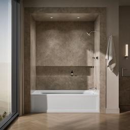 Archer 72'' x 36'' alcove bath with Bask heated surface, alcove, right drain - image 4